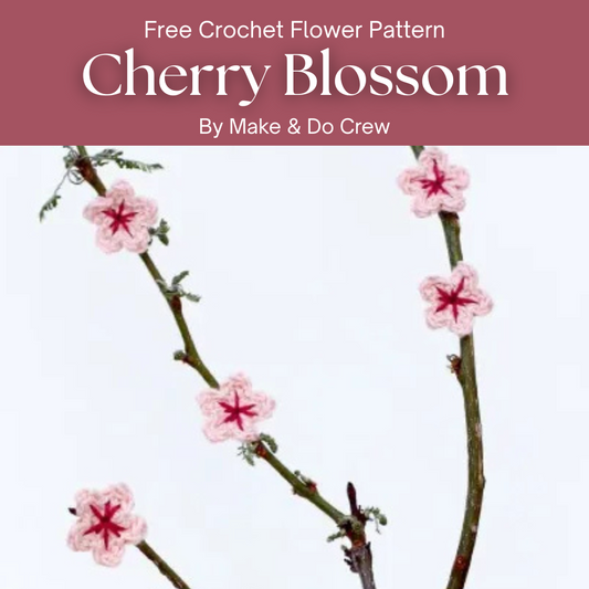 Free Crochet Flower Pattern Cherry Blossom Flower