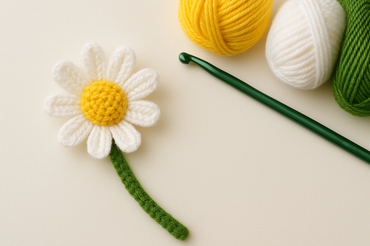 Free Crochet Daisy with Stem – DIY Pattern