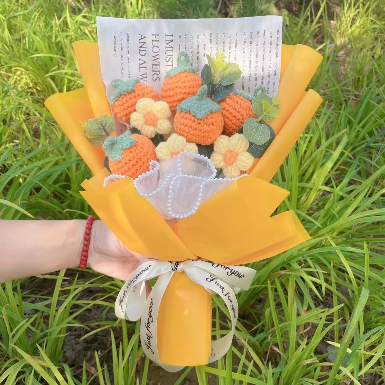 Pumpkins - Crochet Flowers Bouquet w/ Mix
