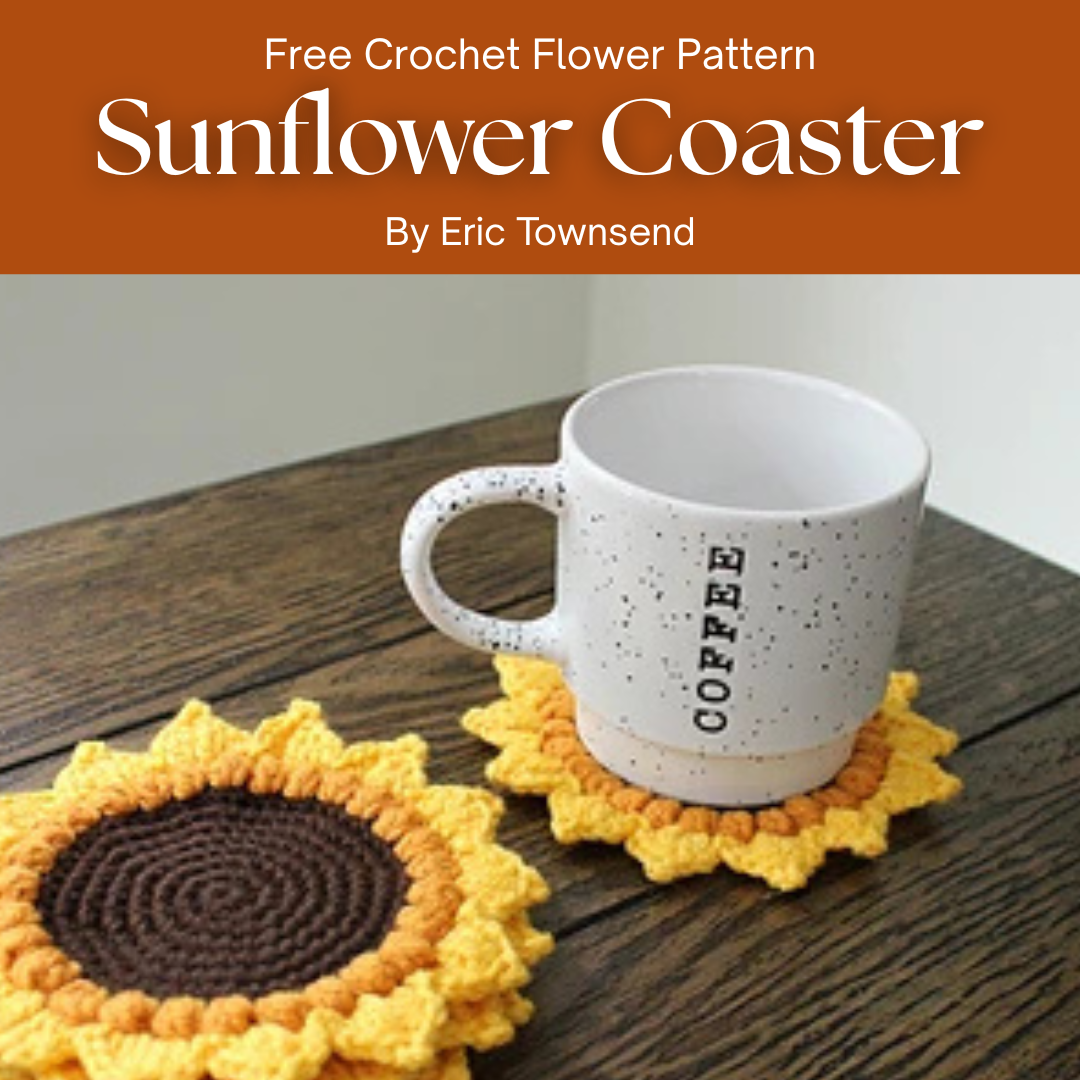 Free Crochet Flower Patterns for Sunflower Coasters