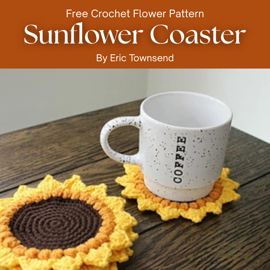 Free Crochet Flower Patterns for Sunflower Coasters