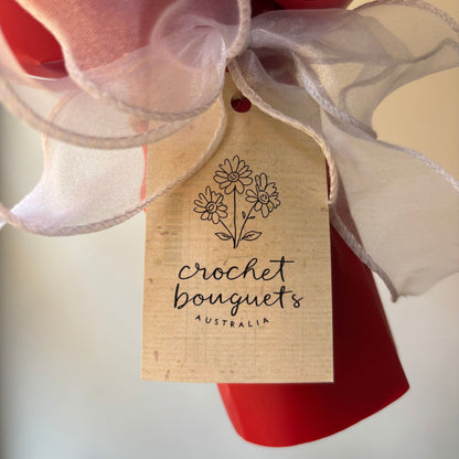 "Triple Rose" - Handmade Rose Crochet Flowers Bouquet w/ Mix