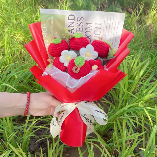 Apples - Sunflower Crochet Flowers Bouquet w/ Mix