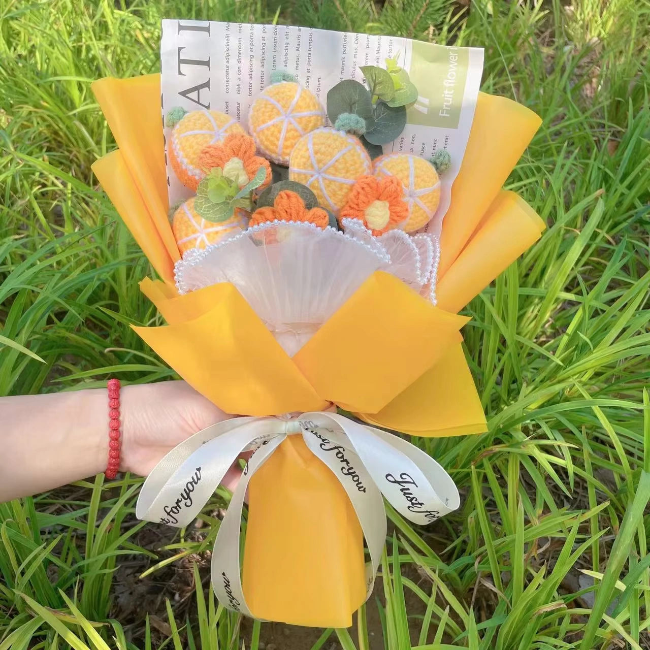 Tangerines - Crochet Flowers Bouquet w/ Mix