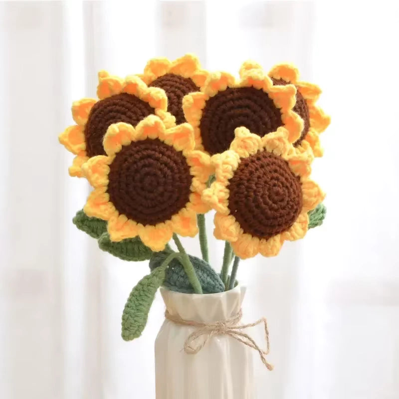 1pc Single Sunflowers - Multiple Colour Crochet Sunflowers