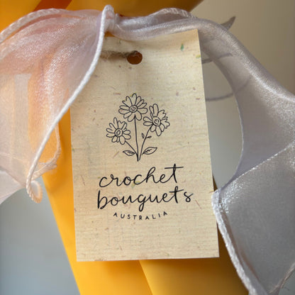 "Sunray" - Sunflower Crochet Bouquet w/ Mix