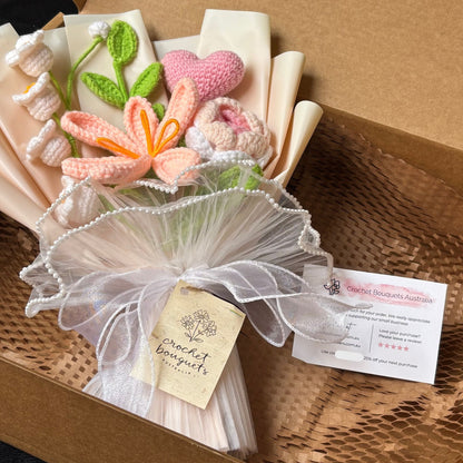 "Valley of Love" - Handmade Lily of the Valley Crochet Flowers Bouquet w/ Mix