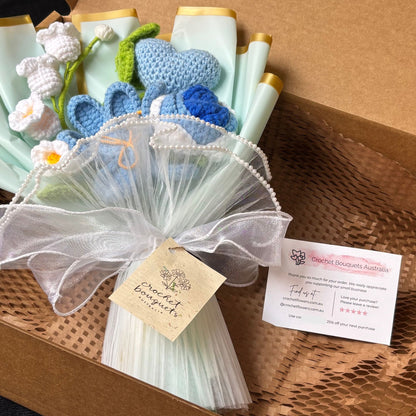 "Valley of Love" - Handmade Lily of the Valley Crochet Flowers Bouquet w/ Mix