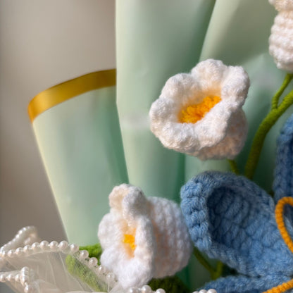 "Valley of Love" - Handmade Lily of the Valley Crochet Flowers Bouquet w/ Mix