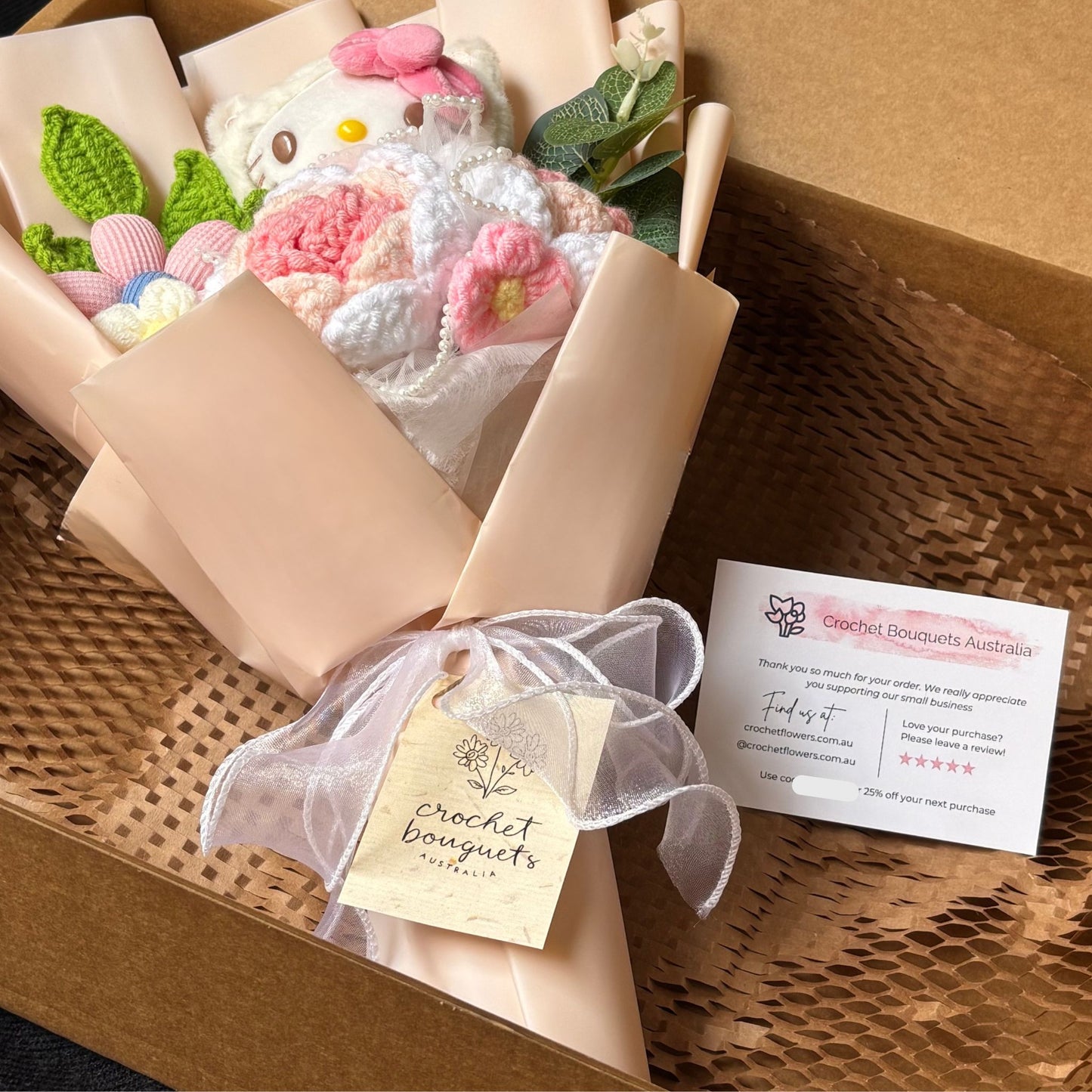 Hello Kitty - Handmade Crochet Bouquets - Roses, Plush