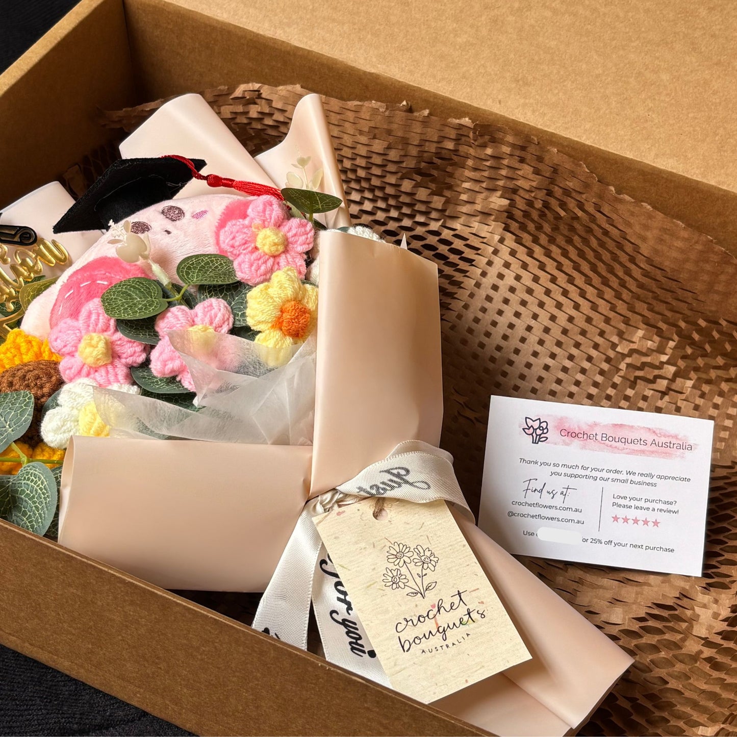 Kirby Graduation Bouquet  🎓 Handmade Crochet Bouquets - Sunflower, Plush