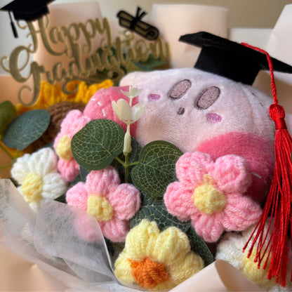 Kirby Graduation Bouquet  🎓 Handmade Crochet Bouquets - Sunflower, Plush