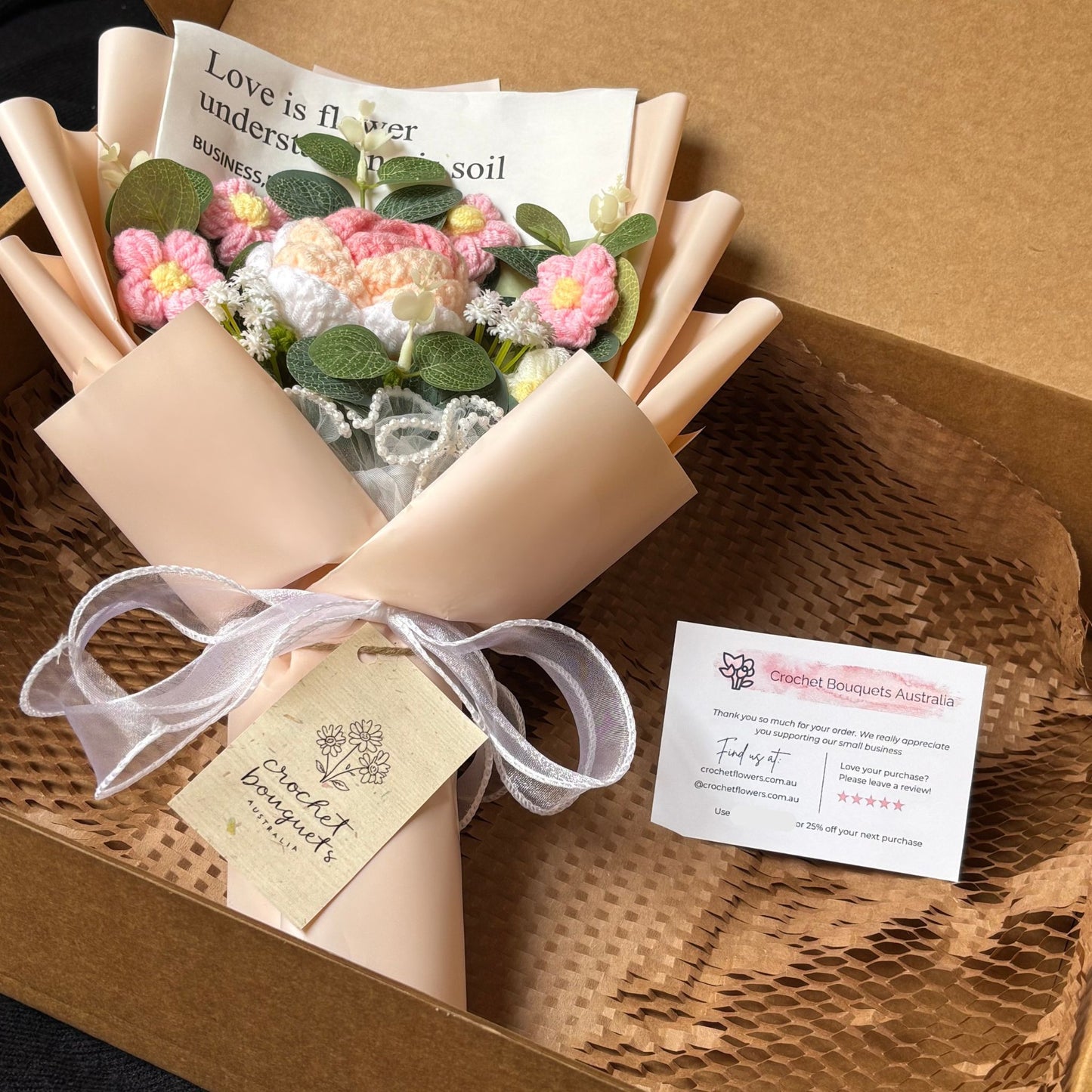 "Passion" - Rose Crochet Bouquet w/ Mix